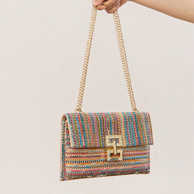 NEW HOLIDAY WIND MULTI-LAYER CHAIN CLAMSHELL LOCK STRAW BAG BACK BACK BACK BACK BACK BACK BACK BACK BACK BACK BACK BACK BACK BACK BACK