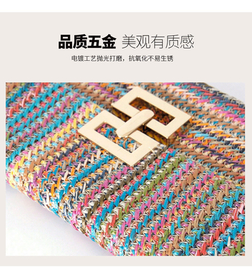 NEW HOLIDAY WIND MULTI-LAYER CHAIN CLAMSHELL LOCK STRAW BAG BACK BACK BACK BACK BACK BACK BACK BACK BACK BACK BACK BACK BACK BACK BACK
