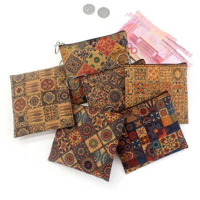 VINTAGE TRUE WOOD PRINT CORK MONEY BORSE BORSE BORK PRINT MONEY BAG KEY SMALL SQUARE BAG Casual NOSTALGIA CLUTCH BAG (tạm dịch: Bức tranh bằng gỗ)