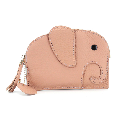 Lớp đầu tiên da bò túi tiền của phụ nữ NEW ELEPHANT CREATIVE TASSEL ZIPPER BAG da chìa khóa túi tiền túi
