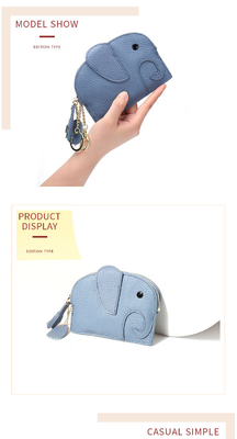 Lớp đầu tiên da bò túi tiền của phụ nữ NEW ELEPHANT CREATIVE TASSEL ZIPPER BAG da chìa khóa túi tiền túi