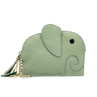 Lớp đầu tiên da bò túi tiền của phụ nữ NEW ELEPHANT CREATIVE TASSEL ZIPPER BAG da chìa khóa túi tiền túi