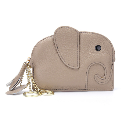 Lớp đầu tiên da bò túi tiền của phụ nữ NEW ELEPHANT CREATIVE TASSEL ZIPPER BAG da chìa khóa túi tiền túi