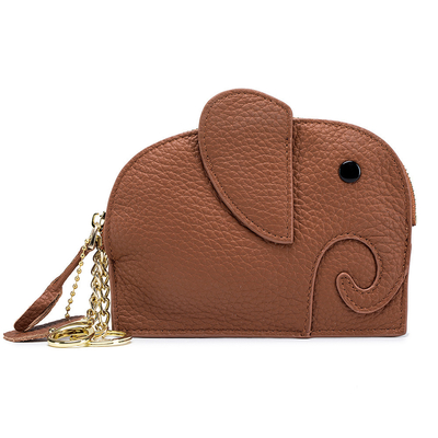 Lớp đầu tiên da bò túi tiền của phụ nữ NEW ELEPHANT CREATIVE TASSEL ZIPPER BAG da chìa khóa túi tiền túi