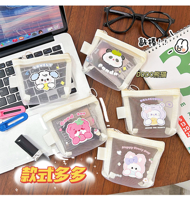 CARTOON NET MONEY PURSE CUTE CHANGE CÁCH CÁCH CÁCH TRANSPARENT CARD PORTABLE POCKET RED ENVOLOPE Mini CÁCH CÁCH CÁCH