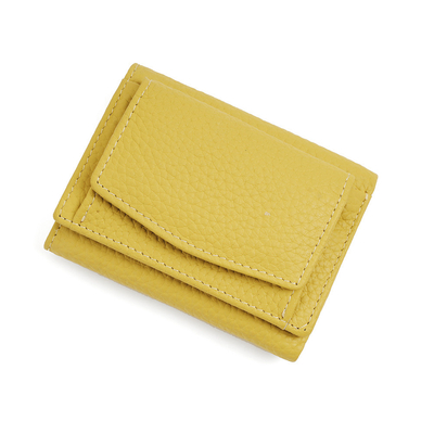 Phòng chống trộm bàn chải da phụ nữ ví thẻ ngắn ba gấp ví nhỏ RFID MINI đồng xu da bò ví xuyên biên giới