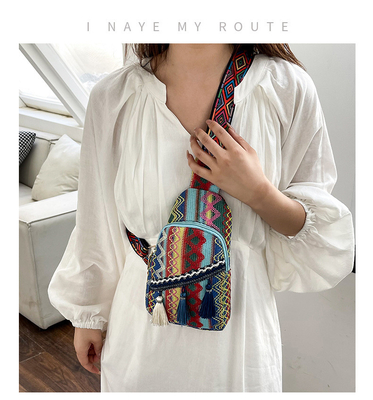 NEW CHINESE FASHION SINGLE SHOULDER CROSSBODY BAG NET Đỏ đơn giản phong cách dân tộc túi nhỏ kết cấu túi ngực túi nữ
