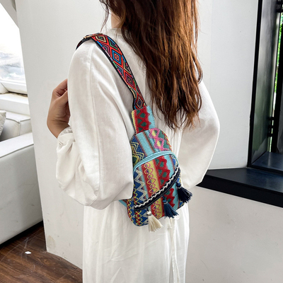 NEW CHINESE FASHION SINGLE SHOULDER CROSSBODY BAG NET Đỏ đơn giản phong cách dân tộc túi nhỏ kết cấu túi ngực túi nữ