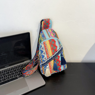 NEW CHINESE FASHION SINGLE SHOULDER CROSSBODY BAG NET Đỏ đơn giản phong cách dân tộc túi nhỏ kết cấu túi ngực túi nữ
