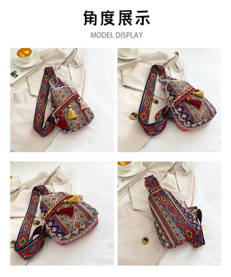 NEW CHINESE FASHION SINGLE SHOULDER CROSSBODY BAG NET Đỏ đơn giản phong cách dân tộc túi nhỏ kết cấu túi ngực túi nữ