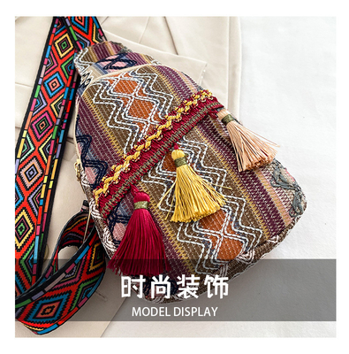 NEW CHINESE FASHION SINGLE SHOULDER CROSSBODY BAG NET Đỏ đơn giản phong cách dân tộc túi nhỏ kết cấu túi ngực túi nữ