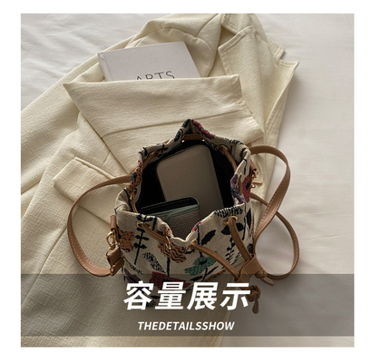 NEW CHINESE NATIONAL WIND ARMIPIT BUCKET BAG SIMPLE FASHION TREND SUMMER NEW LINEN STYLE HIGH-GRADE SENSE SINGLE SHOULDER (Tạm dịch: Một vai duy nhất)