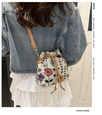 NEW CHINESE NATIONAL WIND ARMIPIT BUCKET BAG SIMPLE FASHION TREND SUMMER NEW LINEN STYLE HIGH-GRADE SENSE SINGLE SHOULDER (Tạm dịch: Một vai duy nhất)