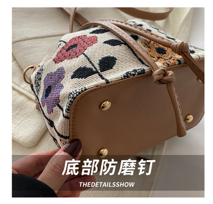 NEW CHINESE NATIONAL WIND ARMIPIT BUCKET BAG SIMPLE FASHION TREND SUMMER NEW LINEN STYLE HIGH-GRADE SENSE SINGLE SHOULDER (Tạm dịch: Một vai duy nhất)