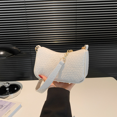 TREND NEW FASHION STONE PRINT NICHE DESIGN SINGLE SHOULDER CROSSBODY BAG HIGH-GRADE WOMEN'S EXPLOSIVE UNDER-ARM BAG (Bộ đồ phụ nữ bùng nổ ở dưới cánh tay)