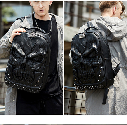 3D PU da hộp sọ Backpack - Backpacks Steam punk Rivet cá tính Backpack du lịch trường đại học / trung học túi xách