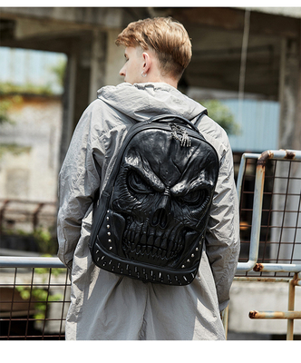 3D PU da hộp sọ Backpack - Backpacks Steam punk Rivet cá tính Backpack du lịch trường đại học / trung học túi xách