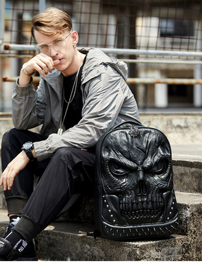 3D PU da hộp sọ Backpack - Backpacks Steam punk Rivet cá tính Backpack du lịch trường đại học / trung học túi xách