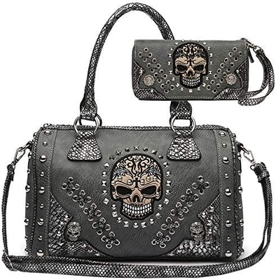 Sugar Skull Day of the Dead Punk Art Purse Thắt lưng cắt rời Đàn bà