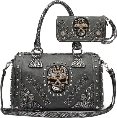Sugar Skull Day of the Dead Punk Art Purse Thắt lưng cắt rời Đàn bà