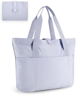 BAGSMART Tote Bag cho phụ nữ, Tote Bag gấp với Zipper túi vai lớn Top cầm túi xách cho du lịch, công việc