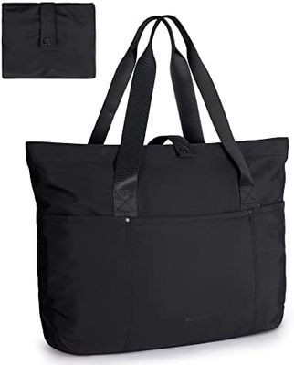 BAGSMART Tote Bag cho phụ nữ, Tote Bag gấp với Zipper túi vai lớn Top cầm túi xách cho du lịch, công việc