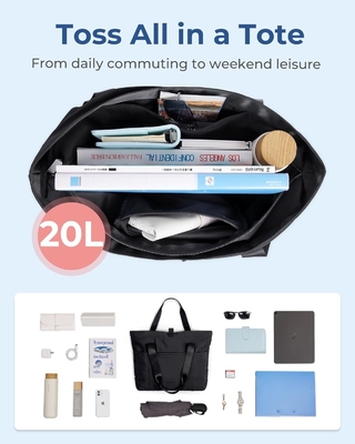 BAGSMART Tote Bag cho phụ nữ, Tote Bag gấp với Zipper túi vai lớn Top cầm túi xách cho du lịch, công việc