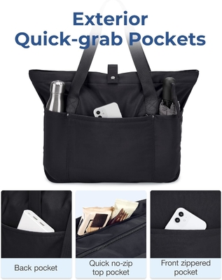 BAGSMART Tote Bag cho phụ nữ, Tote Bag gấp với Zipper túi vai lớn Top cầm túi xách cho du lịch, công việc