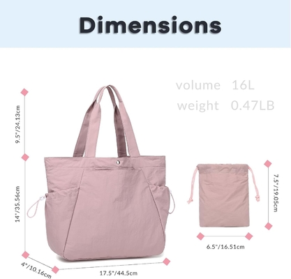 BTOOP TOTE BAG FOR WOMEN, FOLDABLE BEACH GYM BAGS, BACK-CINCH LIGHTWEIGHT SHOPPER SHOULDER BAG cho du lịch, công việc