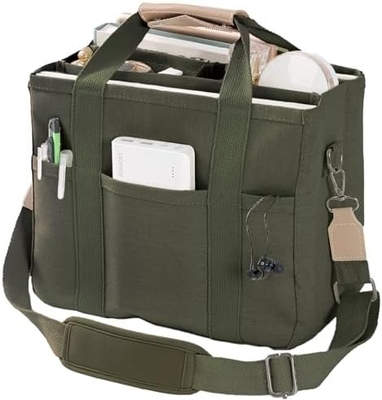 Túi Tote vải với nhiều túi Crossbody Tote Bag cho phụ nữ Thẻ tay tay vai thời trang Tất cả mọi thứ Tote Bag với Compart