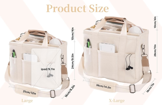 Túi Tote vải với nhiều túi Crossbody Tote Bag cho phụ nữ Thẻ tay tay vai thời trang Tất cả mọi thứ Tote Bag với Compart