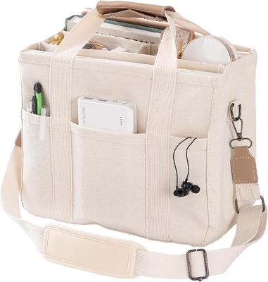 Túi Tote vải với nhiều túi Crossbody Tote Bag cho phụ nữ Thẻ tay tay vai thời trang Tất cả mọi thứ Tote Bag với Compart