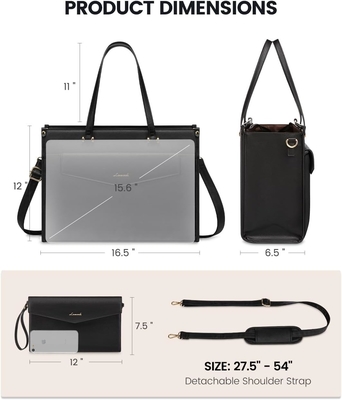 LOVEVOOK túi xách xách tay cho phụ nữ, 15,6 inch túi xách xách tay 2 trong 1 túi làm việc chuyên nghiệp túi xách kinh doanh với ly hợp