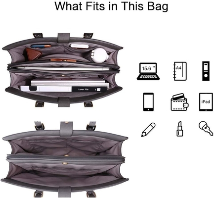 Đối với phụ nữ 15,6 inch túi xách làm việc PU da ví máy tính cho văn phòng kinh doanh với 3 lớp ngăn