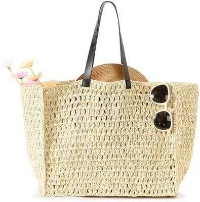 HERALD HANDMADE LARGE STRAW TOTE HANDBAG FOR WOMEN, SUMMER BEACH WEAVING CHIC Woven SHOULDER BORSE túi xách để đi du lịch