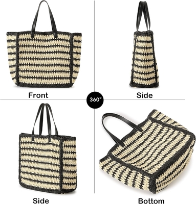 HERALD HANDMADE LARGE STRAW TOTE HANDBAG FOR WOMEN, SUMMER BEACH WEAVING CHIC Woven SHOULDER BORSE túi xách để đi du lịch