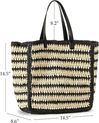 HERALD HANDMADE LARGE STRAW TOTE HANDBAG FOR WOMEN, SUMMER BEACH WEAVING CHIC Woven SHOULDER BORSE túi xách để đi du lịch