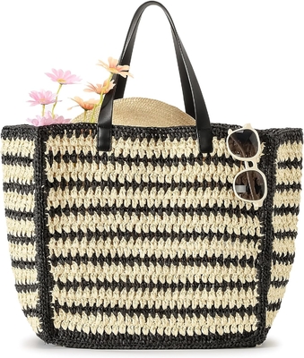 HERALD HANDMADE LARGE STRAW TOTE HANDBAG FOR WOMEN, SUMMER BEACH WEAVING CHIC Woven SHOULDER BORSE túi xách để đi du lịch