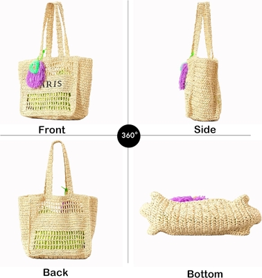 Herald Straw Mesh Beach Tote Bag dành cho phụ nữ, túi xách vai dẻo nhẹ lớn cho mùa hè