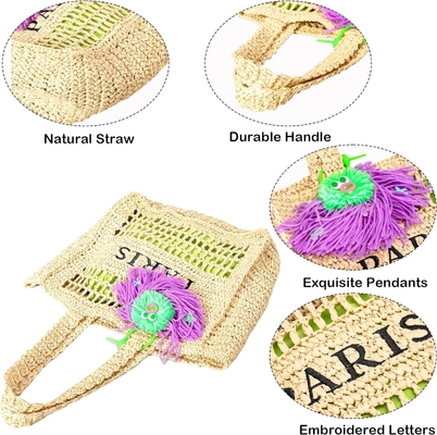 Herald Straw Mesh Beach Tote Bag dành cho phụ nữ, túi xách vai dẻo nhẹ lớn cho mùa hè