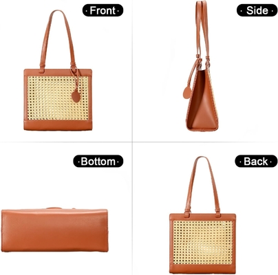 túi biển rơm cho phụ nữ mùa hè vải rattan túi xách rơm và túi xách cho kỳ nghỉ với vòng treo