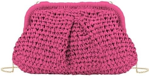 Bãi biển Đẹp Đàn bà RAFFIA STRAW DUMPLING CLUTCH STYLISH Mùa hè kỳ nghỉ crossbody bag RATTAN BORSE