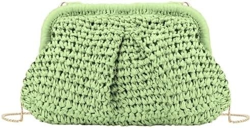 Bãi biển Đẹp Đàn bà RAFFIA STRAW DUMPLING CLUTCH STYLISH Mùa hè kỳ nghỉ crossbody bag RATTAN BORSE