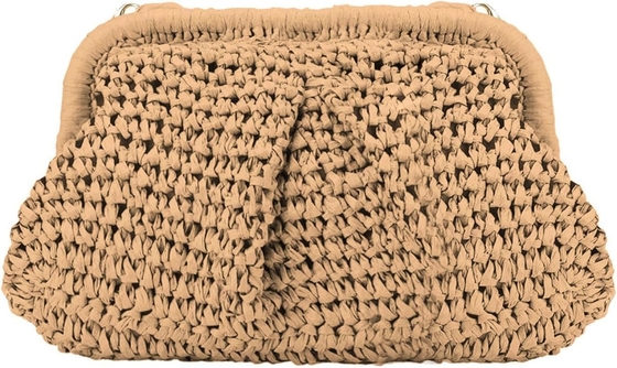 Bãi biển Đẹp Đàn bà RAFFIA STRAW DUMPLING CLUTCH STYLISH Mùa hè kỳ nghỉ crossbody bag RATTAN BORSE