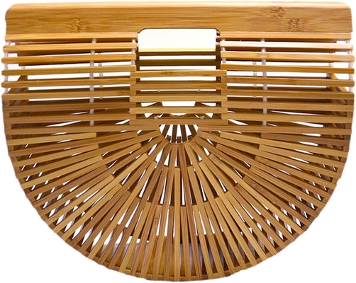 MIUCO Phụ nữ BAMBOO HANDBAG Bàn tay làm bằng tay TOTE LARGE BAG SLOW BEACH BAG