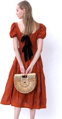 MIUCO Phụ nữ BAMBOO HANDBAG Bàn tay làm bằng tay TOTE LARGE BAG SLOW BEACH BAG