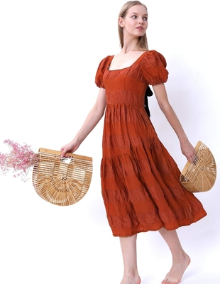 MIUCO Phụ nữ BAMBOO HANDBAG Bàn tay làm bằng tay TOTE LARGE BAG SLOW BEACH BAG