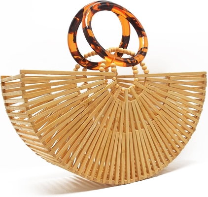Miuco Phụ nữ túi xách tre làm bằng tay túi xách Tote Bag