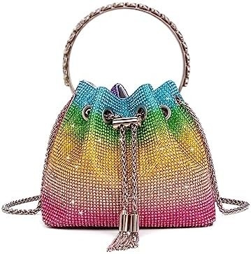 Bling Crystal Rhinestone Purse cho phụ nữ Sparkly Clutch Handbag Crossbody Bag cho bữa tiệc cưới tối