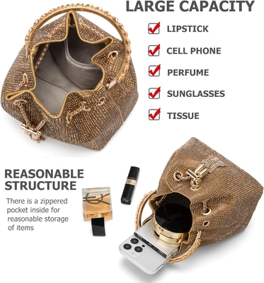Bling Crystal Rhinestone Purse cho phụ nữ Sparkly Clutch Handbag Crossbody Bag cho bữa tiệc cưới tối